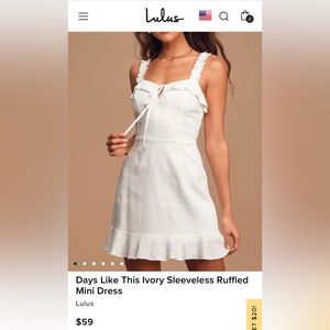 Ivory sleeveless mini dress